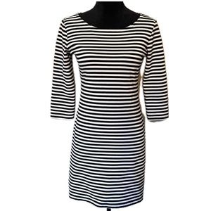 OLD NAVY Sz S Black White Textured Striped Bodycon Spandex Dress